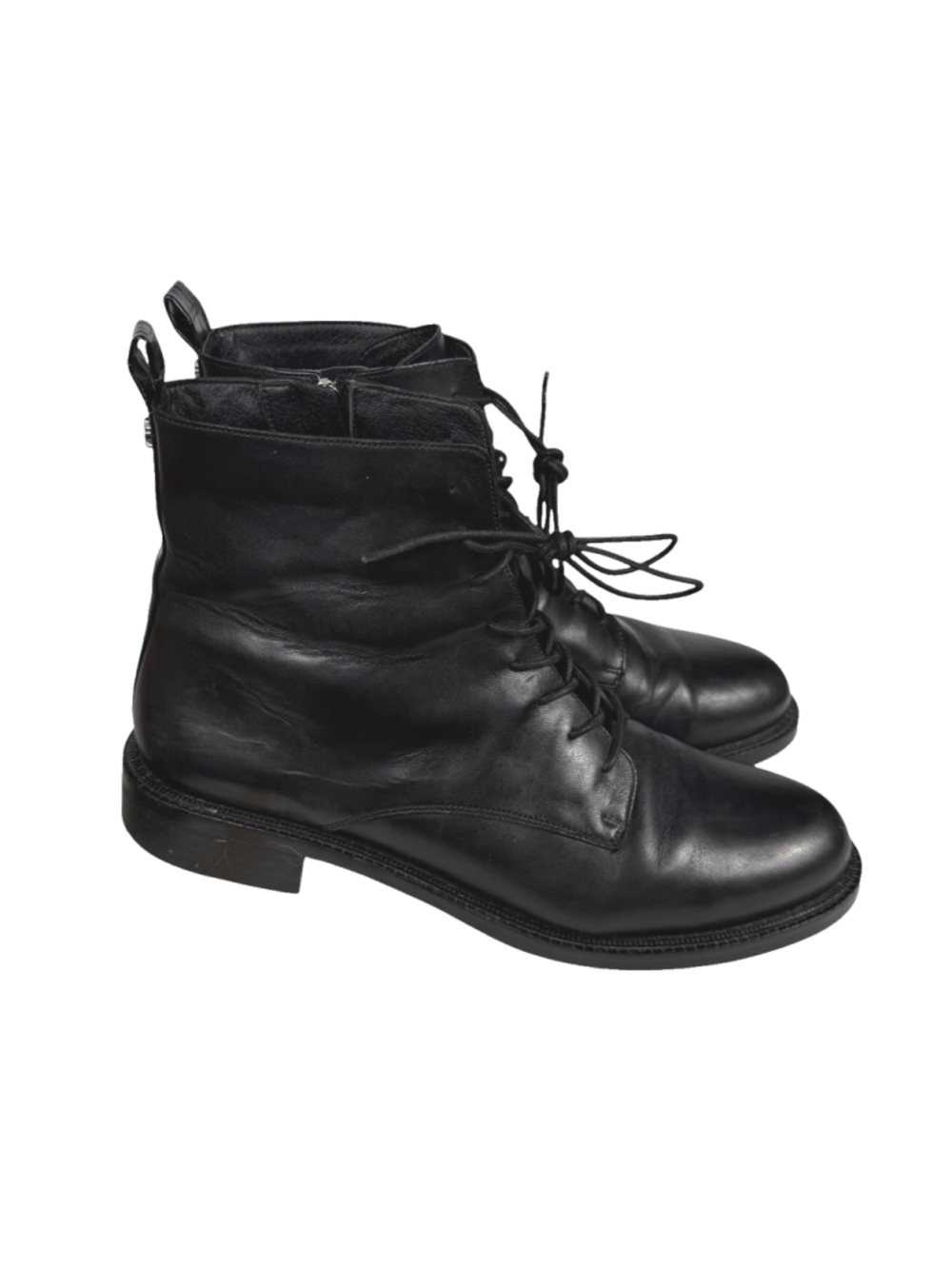 Sam Edelman Nina Black Leather Combat Boots Womens Size 11M